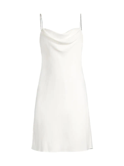 Shop Aidan Mattox Women's Bias-cut Satin Mini Slip Dress In Ivory