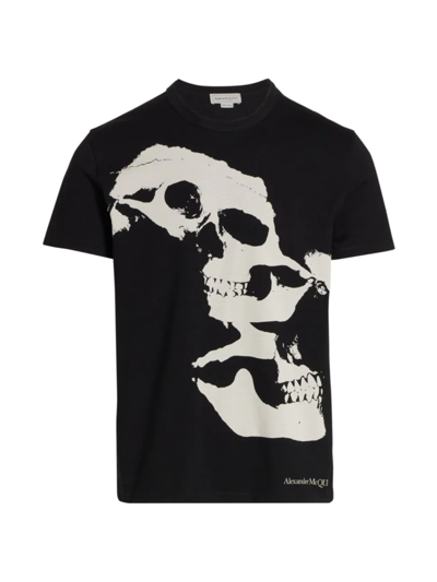 Shop Alexander Mcqueen Skull Crewneck T-shirt In Black Multi