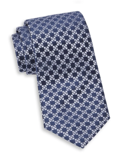Shop Charvet Men's Neat Diamond Geo Silk Tie In Navy Blue