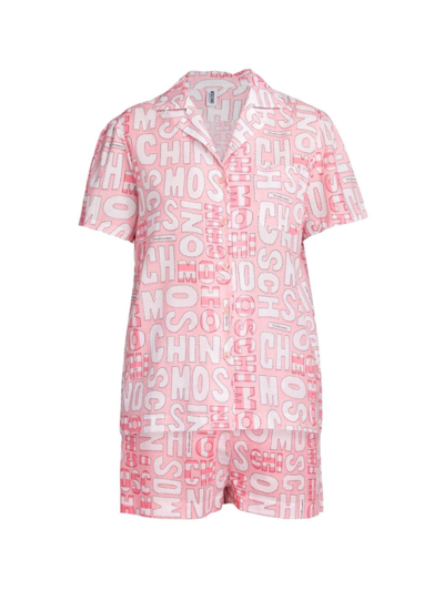 Shop Moschino Women's 2-piece Pajama Set In Fantasy Pink Print