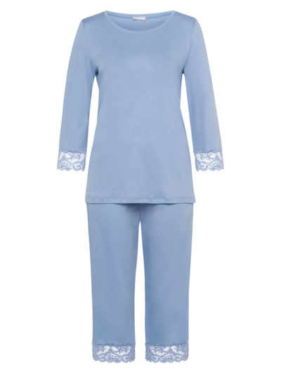 Shop Hanro Women's 2-piece Pajama Set In Blue Moon