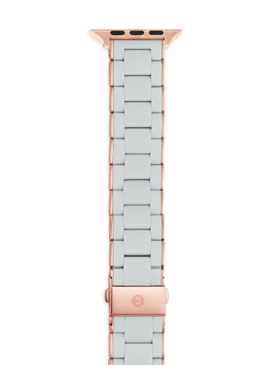 Shop Michele Women's Apple Watch Rose-goldtone Stainless Steel & Silicone Bracelet Strap/38/40/41 & 42/44/45/49mm