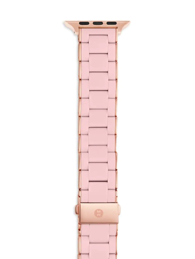 Shop Michele Women's Apple Watch Rose-goldtone Stainless Steel & Silicone Bracelet Strap/38/40/41 & 42/44/45/49mm