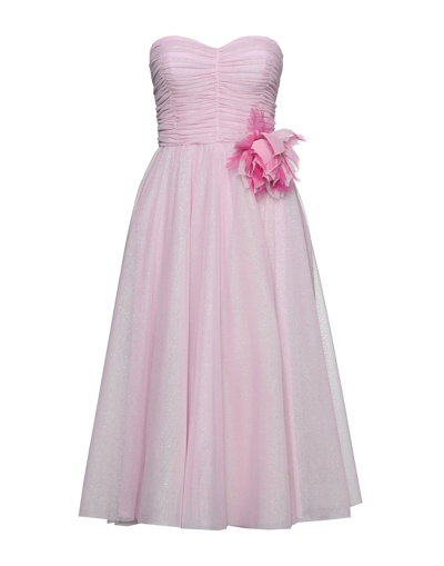 Shop Hanita Woman Midi Dress Pink Size M Polyester, Elastane