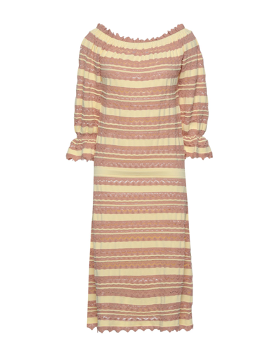 Shop Blumarine Woman Mini Dress Light Yellow Size 12 Cotton, Polyamide, Viscose