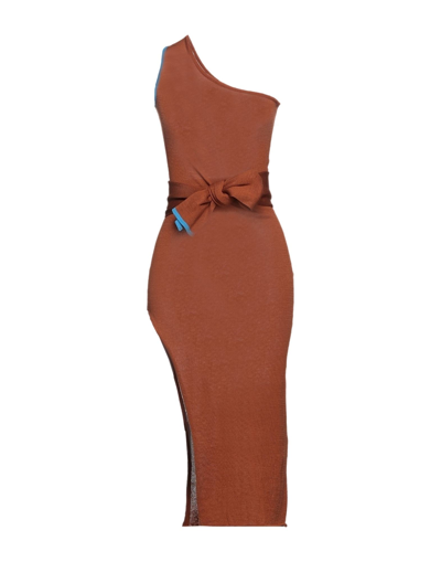 Shop Akep Midi Dresses In Brown