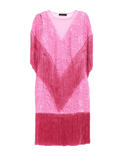 Shop Les Bourdelles Des Garçons Woman Midi Dress Fuchsia Size 4 Polyamide, Cotton In Pink