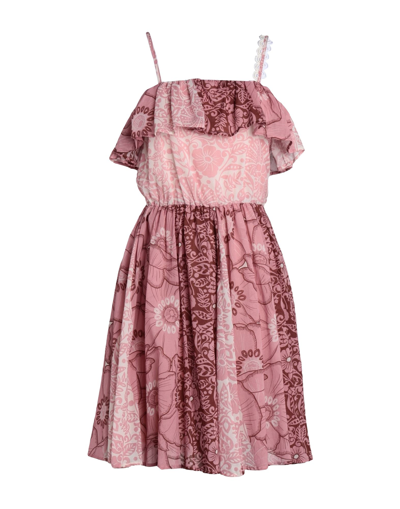 Shop Sfizio Woman Midi Dress Pastel Pink Size 8 Viscose, Cotton