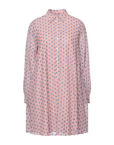 Shop Paul & Joe Woman Mini Dress Pastel Pink Size 6 Cotton