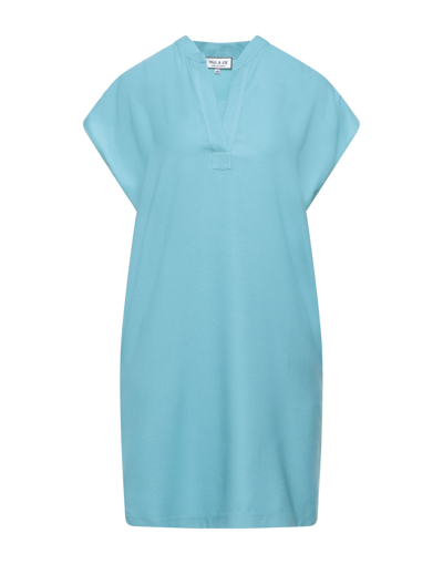 Shop Paul & Joe Woman Mini Dress Turquoise Size 6 Polyester In Blue