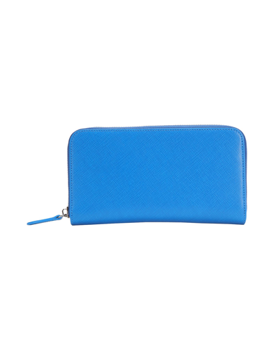 Shop 8 By Yoox Wallet Azure Size - Soft Leather In Blue