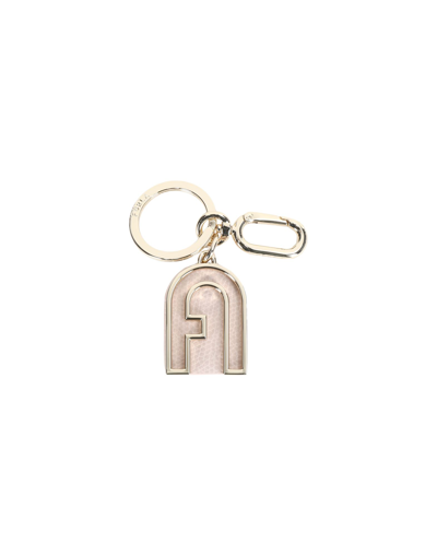 Shop Furla Venus Keyring Arch Woman Key Ring Light Pink Size - Metal, Soft Leather