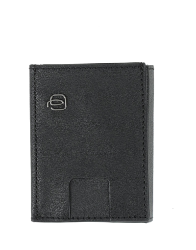 Shop Piquadro Man Document Holder Black Size - Bovine Leather