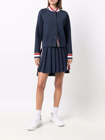 Thom Browne Rwb Pleated Mini Skirt In Blue