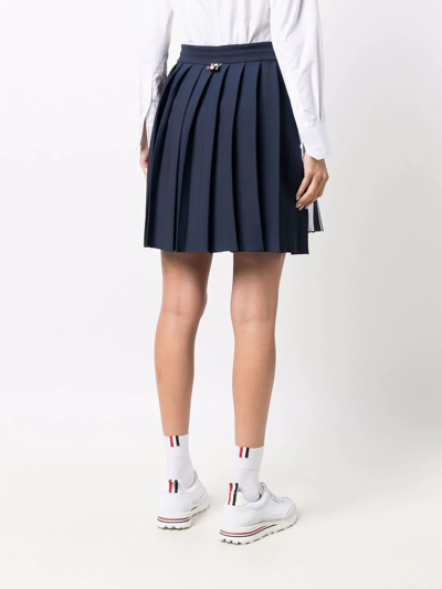 Thom Browne Rwb Pleated Mini Skirt In Blue