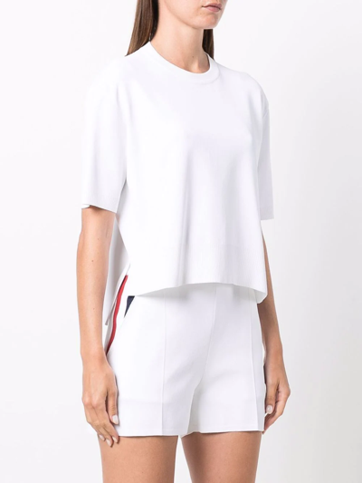 Thom Browne Rwb Intarsia-knit Top In White