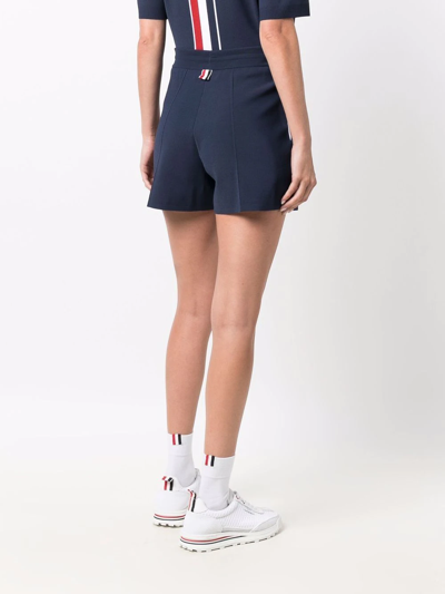 Thom Browne Rwb Pintuck Shorts In Blue