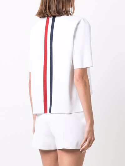 Thom Browne Rwb Intarsia-knit Top In White