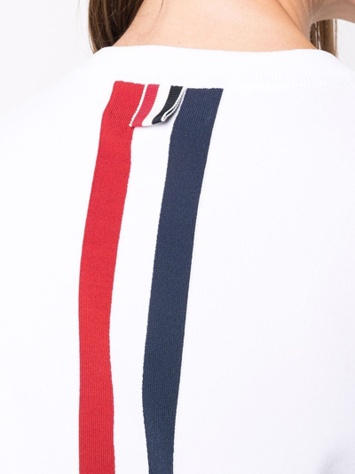 Thom Browne Rwb Intarsia-knit Top In White