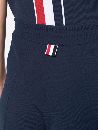 Shop Thom Browne Rwb Pintuck Shorts In Blue