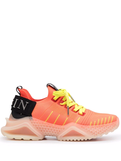 Shop Philipp Plein Runner Iconic Sneakers In Orange