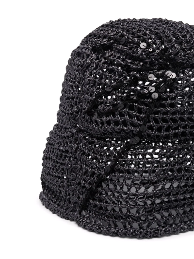 Shop Brunello Cucinelli Woven Bucket Hat In Black