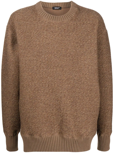 Shop Undercover Ribbed Crew-neck Jumper In Brown