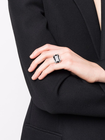 Wouters & Hendrix Crystal-embellished Band Ring In Silver