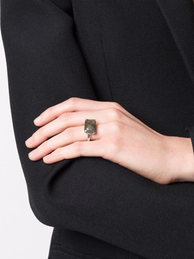 Wouters & Hendrix Crystal-embellished Band Ring In Green