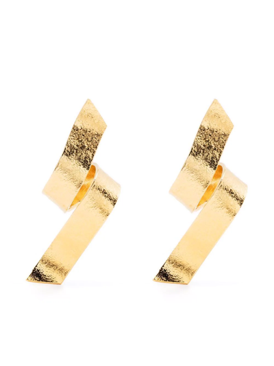 Shop Wouters & Hendrix Swirl Twist-detail Earrings In Gold