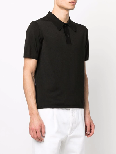 Sandro Short-sleeve Pointed-collar Polo Shirt In Black