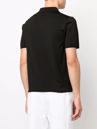 Sandro Short-sleeve Pointed-collar Polo Shirt In Black