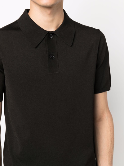 Sandro Short-sleeve Pointed-collar Polo Shirt In Black