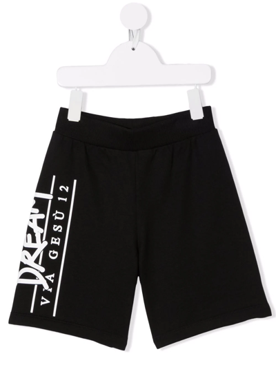 Shop Versace Logo-print Track Shorts In Black