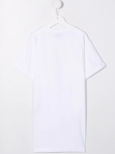 Shop Moschino Logo-print T-shirt Dress In White