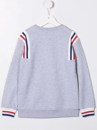 Shop Moschino Logo-print Long-sleeve Sweatshirt In Grey