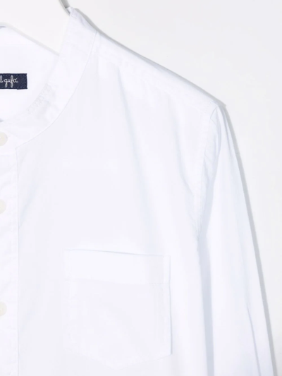 Shop Il Gufo Band-collar Shirt In White