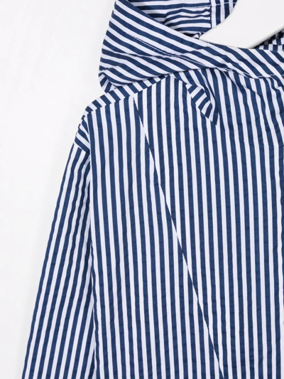Shop Il Gufo Stripe-print Hooded Jacket In White