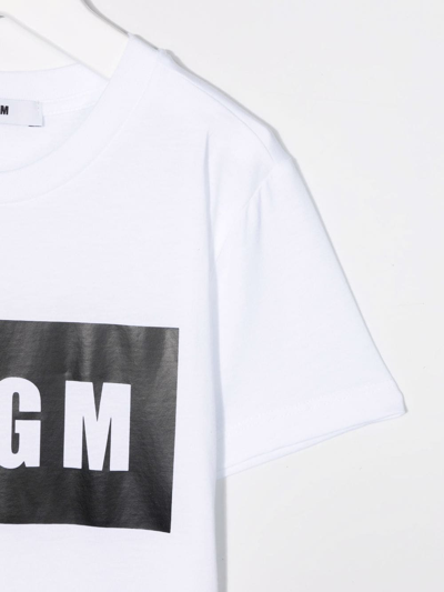 Shop Msgm Logo-print Cotton T-shirt In White