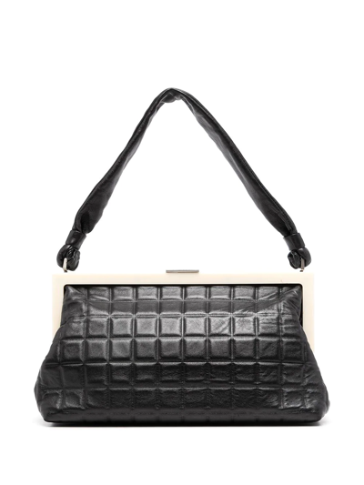 Pre-owned Chanel 2001 Choco Bar Shoulder Bag In Black