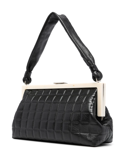 Pre-owned Chanel 2001 Choco Bar Shoulder Bag In Black