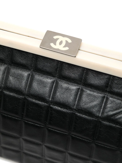 Pre-owned Chanel 2001 Choco Bar Shoulder Bag In Black