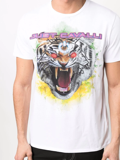 Shop Just Cavalli Tiger-print T-shirt In White