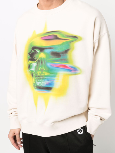Shop Just Cavalli Skull-print Sweatshirt In Neutrals