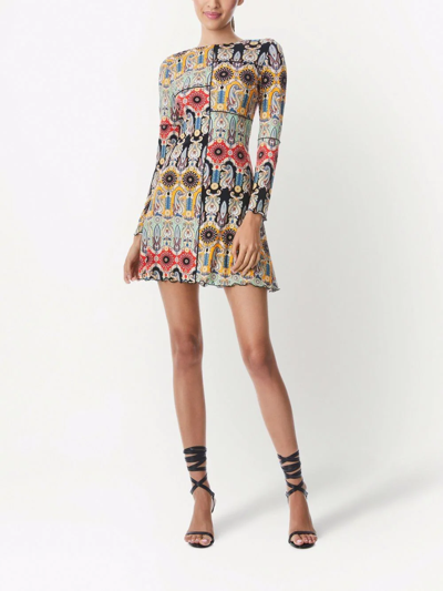 Shop Alice And Olivia Delora Mini Dress In Neutrals