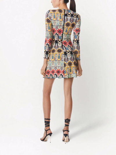 Shop Alice And Olivia Delora Mini Dress In Neutrals
