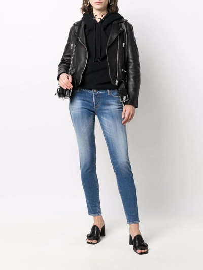 Shop Dsquared2 1964 Low-rise Skinny Jeans In Blue