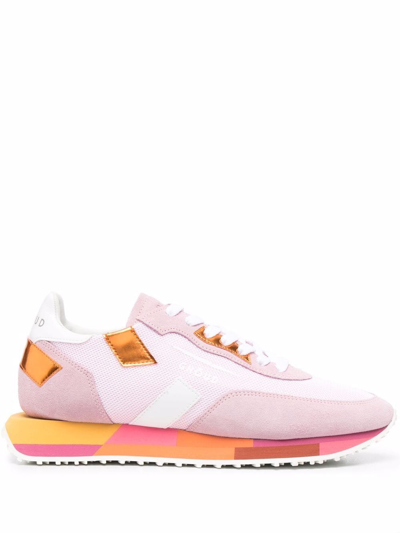 Shop Ghoud Contrast-panel Low-top Sneakers In Pink