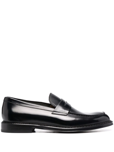 Shop Doucal's Horsebit-detail Slip-on Loafers In Black