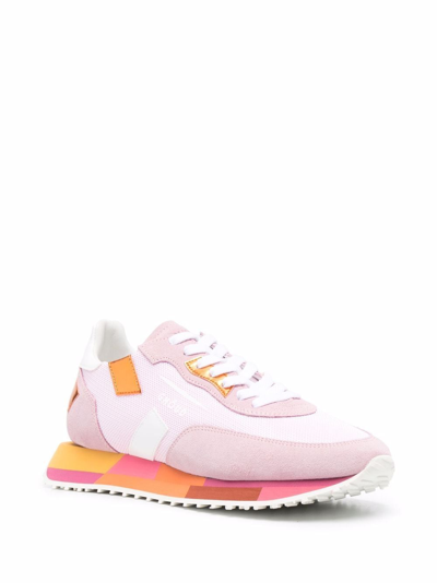 Shop Ghoud Contrast-panel Low-top Sneakers In Pink